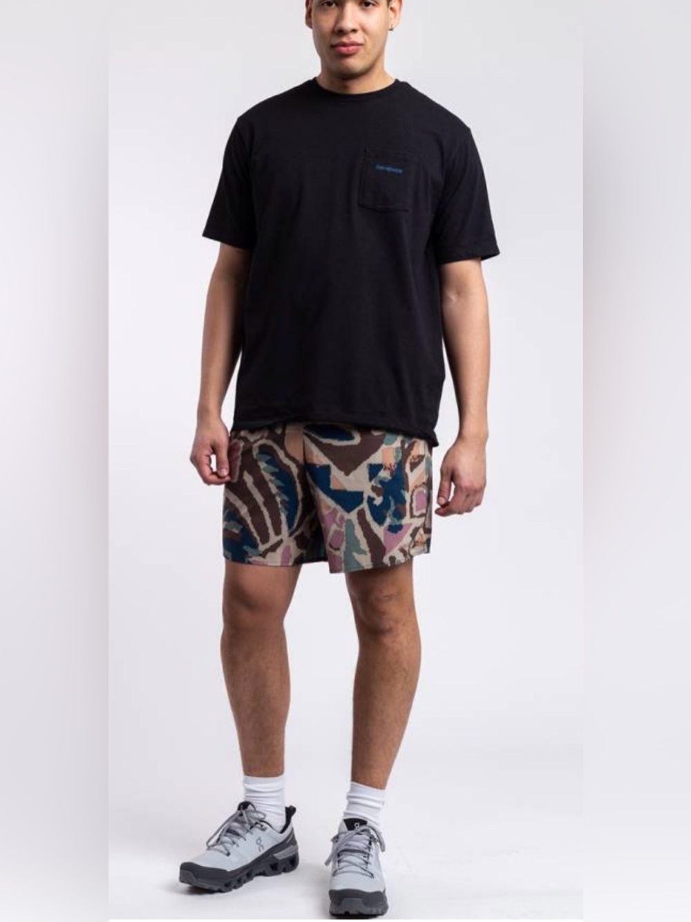Patagonia Camo Trail Running Shorts - Multi Brown in Size Medium